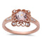 0.88ct Morganite & Round Diamond 14kt Rose Gold Engagement Ring - 01MG13